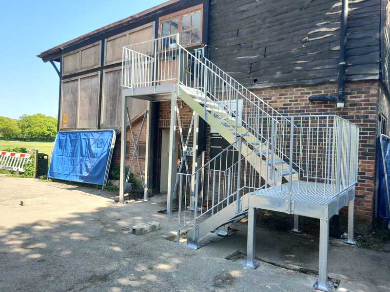 fire escape install at stanley turner pavilion